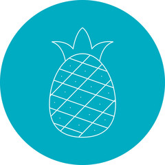 Pineapple single vector icon illustration