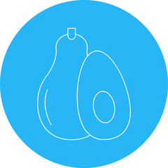 Avocado single vector icon illustration