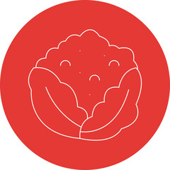 Cauliflower single vector icon illustration