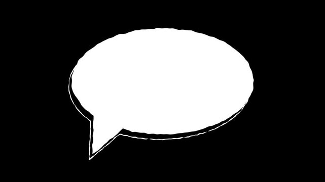 A speech bubble on a black background 4K video