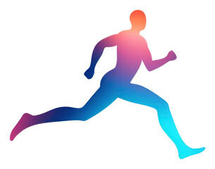 Fototapeta premium PNG Man running jogging determination competition.