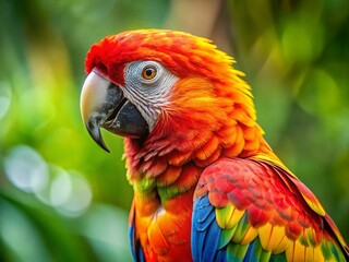 Obraz premium Vibrant Parrot Bird, Colorful Plumage, Exotic Pet, Tropical Bird, Wildlife Photography