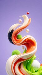 Fototapeta premium Dynamic Abstract Swirling Colorful Fluid Art