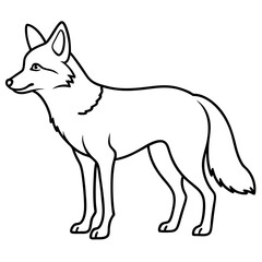 Coyote Silhouette Clean Line Vector Art