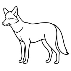 Coyote Silhouette Clean Line Vector Art