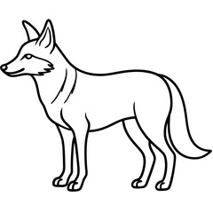 Coyote Silhouette Clean Line Vector Art