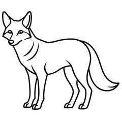 Coyote Silhouette Clean Line Vector Art