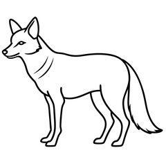 Coyote Silhouette Clean Line Vector Art
