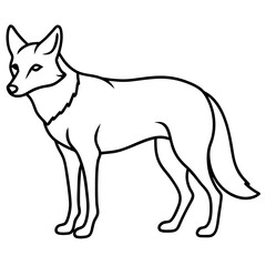 Coyote Silhouette Clean Line Vector Art