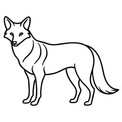 Coyote Silhouette Clean Line Vector Art