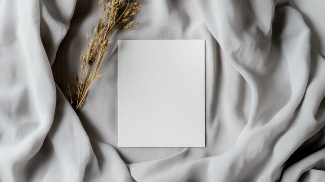 Blank white card on a flat surface, symbolizing simplicity and clarity in design.

