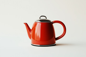 Crimson Elegance: A shiny, red teapot sits poised to serve, a symbol of warmth and tranquility
