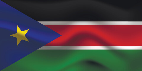 Flag of South Sudan. Sudanese national symbol in official colors. Template icon. Abstract vector background.