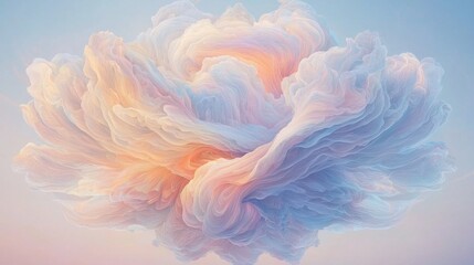 Dramatic cloud formation sky digital art serene atmosphere aerial view nature's beauty