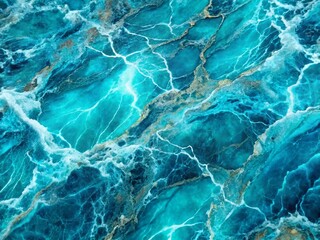 Obraz premium Vibrant Turquoise Sea Marble Texture: Stunning Blue Background for Design Projects