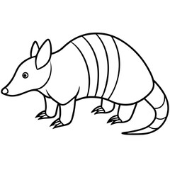 Elegant Armadillo Continuous Line Art