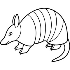 Elegant Armadillo Continuous Line Art