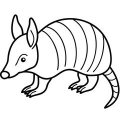 Elegant Armadillo Continuous Line Art