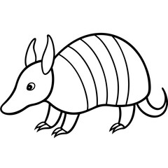 Elegant Armadillo Continuous Line Art