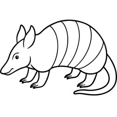 Elegant Armadillo Continuous Line Art