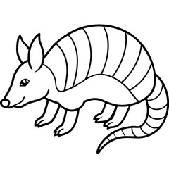 Elegant Armadillo Continuous Line Art