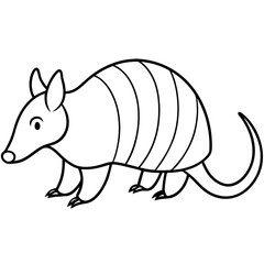 Elegant Armadillo Continuous Line Art