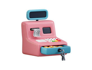 Cash Register icon 3d render concept of shop cash counter icon vector illustration