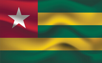 Flag of Togo. National symbol in official colors. Template icon. Abstract vector background.