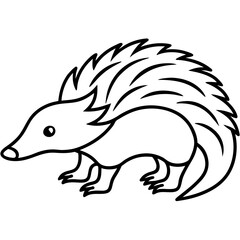 Elegant One-Line Echidna Vector Illustration
