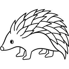 Elegant One-Line Echidna Vector Illustration