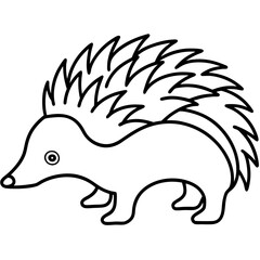 Elegant One-Line Echidna Vector Illustration