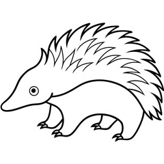 Elegant One-Line Echidna Vector Illustration