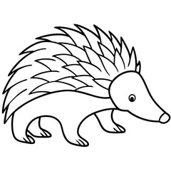 Elegant One-Line Echidna Vector Illustration