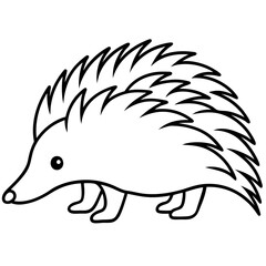 Elegant One-Line Echidna Vector Illustration