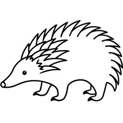 Elegant One-Line Echidna Vector Illustration