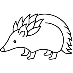 Elegant One-Line Echidna Vector Illustration