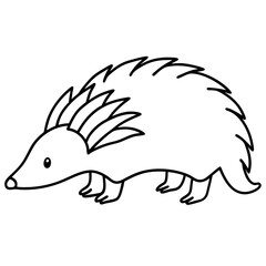Elegant One-Line Echidna Vector Illustration