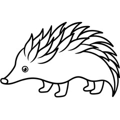 Elegant One-Line Echidna Vector Illustration