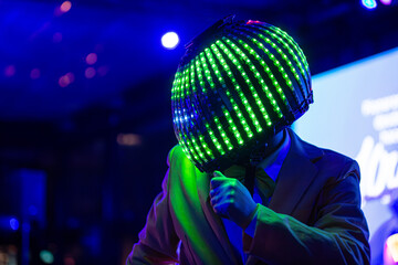 dancing with a luminous helmet