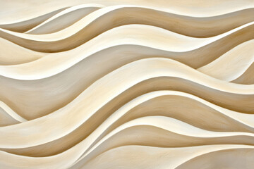 Obraz premium Aerial soft sand dune textures forming smooth wave-like patterns in muted beige and tan tones