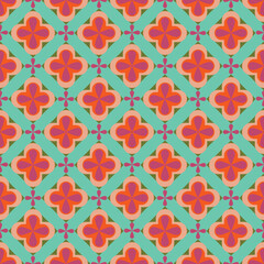 seamless damask pattern green orange floral floor wallpaper cover carpet colorful