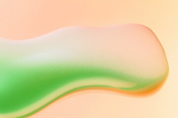 Soft, flowing shapes blend green and peach hues, creating serene