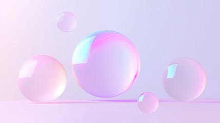 Obraz premium Minimalist AI-inspired floating holographic shapes casting dynamic neon shadows