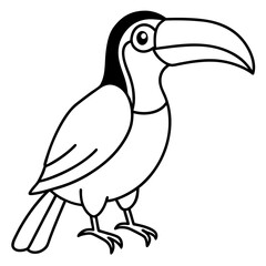 Elegant One-Line Toucan Vector Illustration