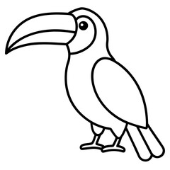 Elegant One-Line Toucan Vector Illustration