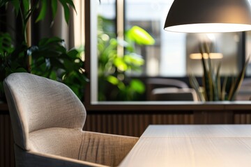 Muted Colors and Textiles Create Cozy Office Atmosphere