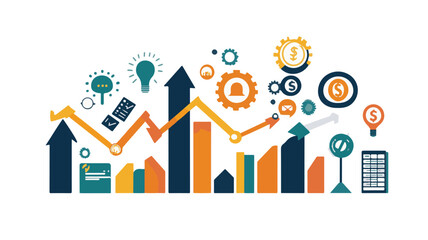 Fototapeta premium Visualizing Financial Growth and Profitability in the Corporate Landscape and Chart graph investment finance business currency datum economy stock growth diagram market Art & Illustration