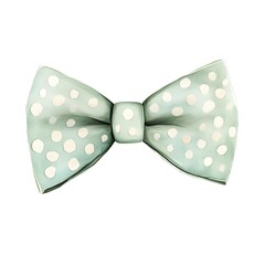 there is a bow tie with white polka dots on it