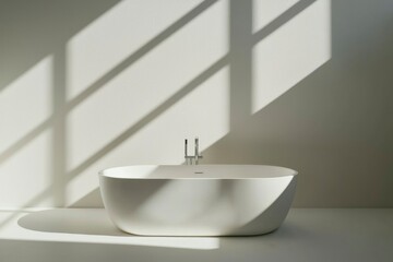 Fototapeta premium Bathtub in room with shadows. Home improvement/decoration stock
