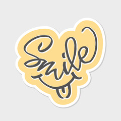 Smile. Handwritten words with a brush. Calligraphy in vector